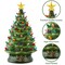 Casafield Hand Painted Ceramic Christmas Tree, 24-Inch Pre-Lit Tree with 148 Multi Color Lights and 2 Star Toppers